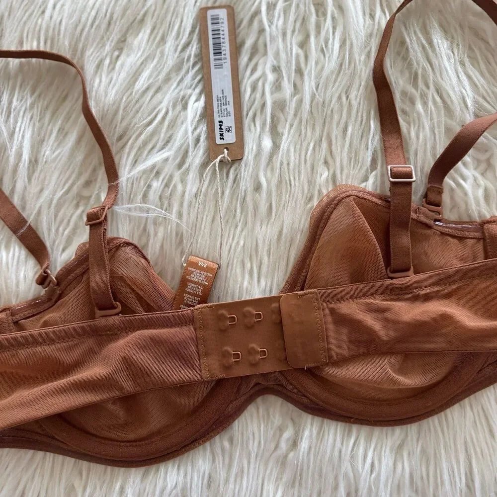 Skims Ultra Fine Mesh Strapless Bra Bronze Size 34A - Picture 6 of 7